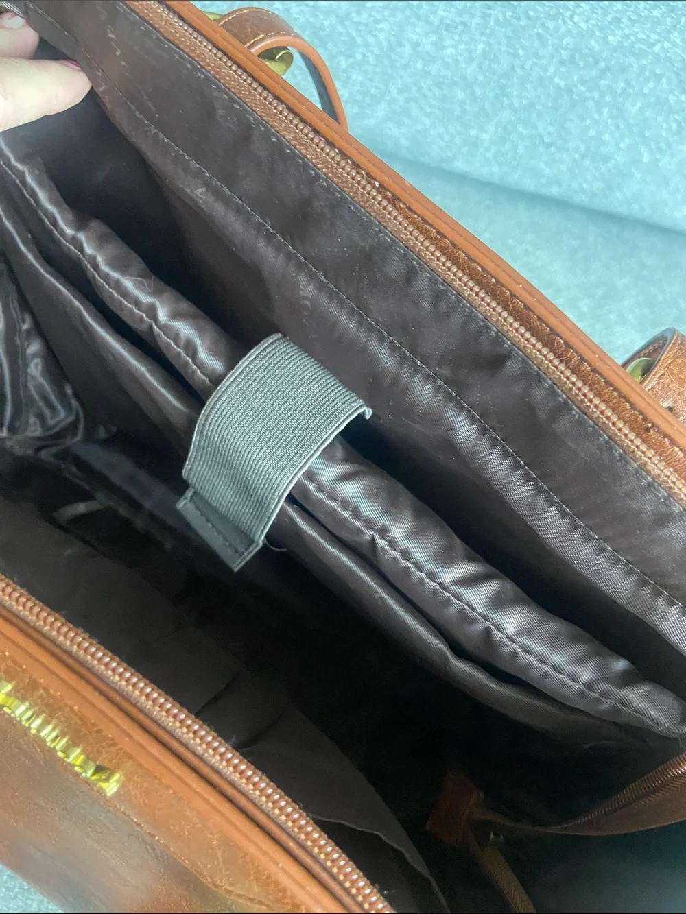 Leather-Textured Tan Tote with Tassel Accent for laptop work